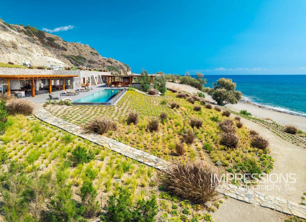 Case Study Arvi beach House Luxury Villa Drone Photography Crete Greece