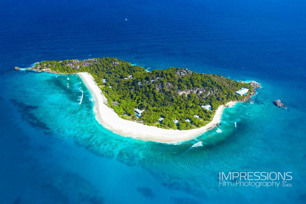 Hero Shot - Cousine Private Island aerial Photography